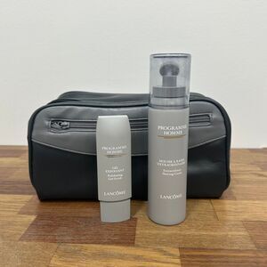 Lancome Programme Homme Bundle‎ Gel Scrub Shaving Creme Travel Bag NWOT Mens